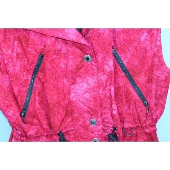SKI HAVOC VINTAGE 80'S VEST JACKET CINCHED WAIST ZIP/SNAP FRONT POCKETS SZ 8 - Picture 4 of 7